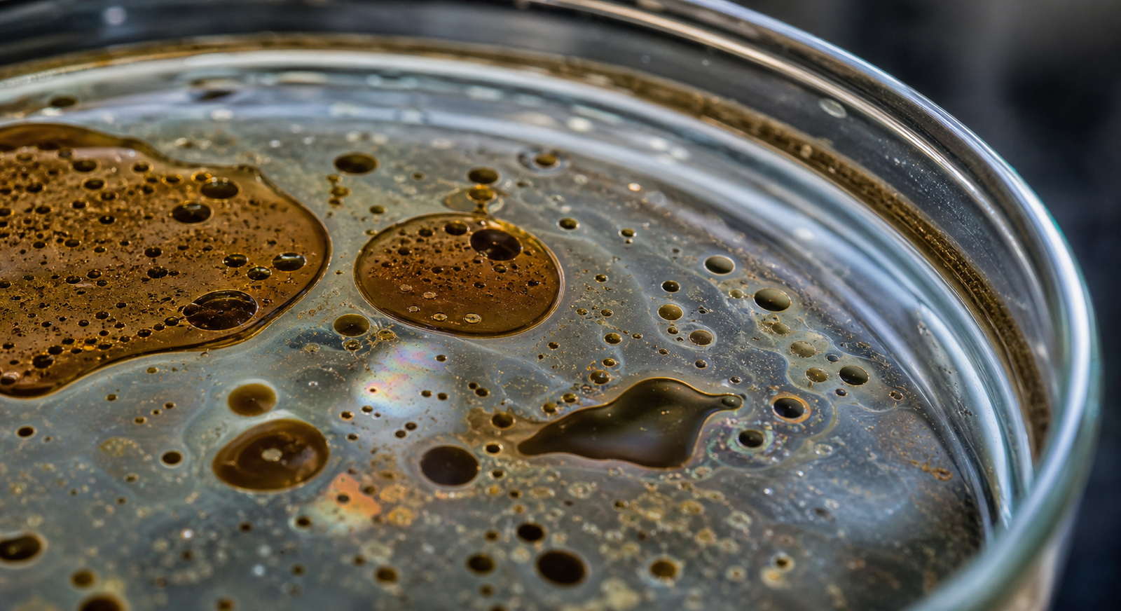 Oily produced water clarification samples